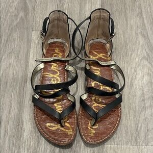 Sam Edelman Black and Brown Strappy Sandals